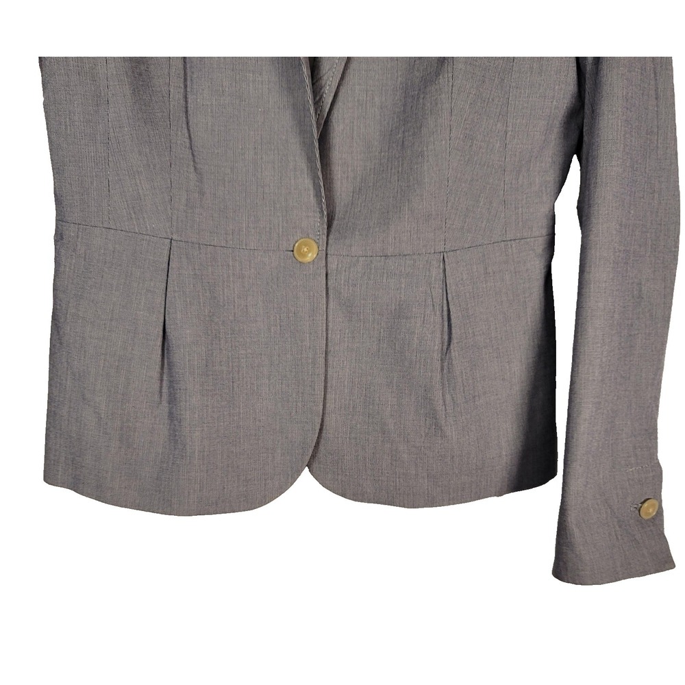Banana Republic Blazer Jacket Womens 8 Gray Stretch Tailored One Button Office‎ - Picture 2 of 11